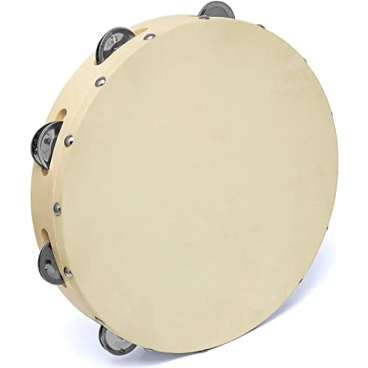 TIGER TAM91-08 Tambourin mit Naturfell - 8 Zoll