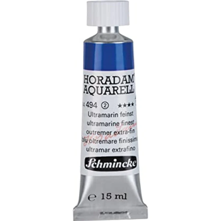 Schmincke HORADAM® AQUARELL, Künstler-Aquarellfarbe Ultramarin feinst, 15 ml - höchste Qualität, brillante Lichtechtheit, sehr gute Vermalbarkeit – Bild 1