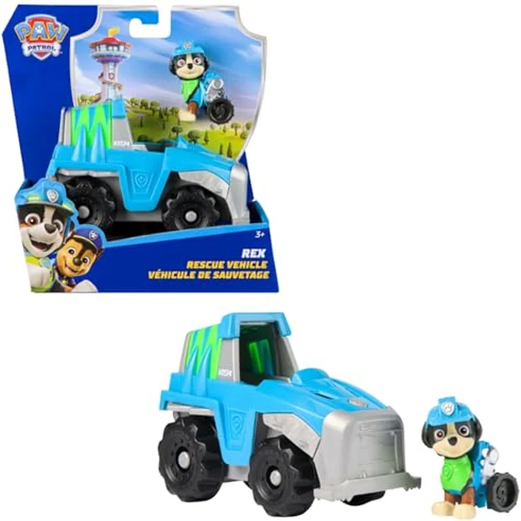Spin Master PAW Patrol Spielzeug-Auto Rex, Geländefahrzeug aus recyceltem Material, ca. 7 cm mit Rampe – Bild 2