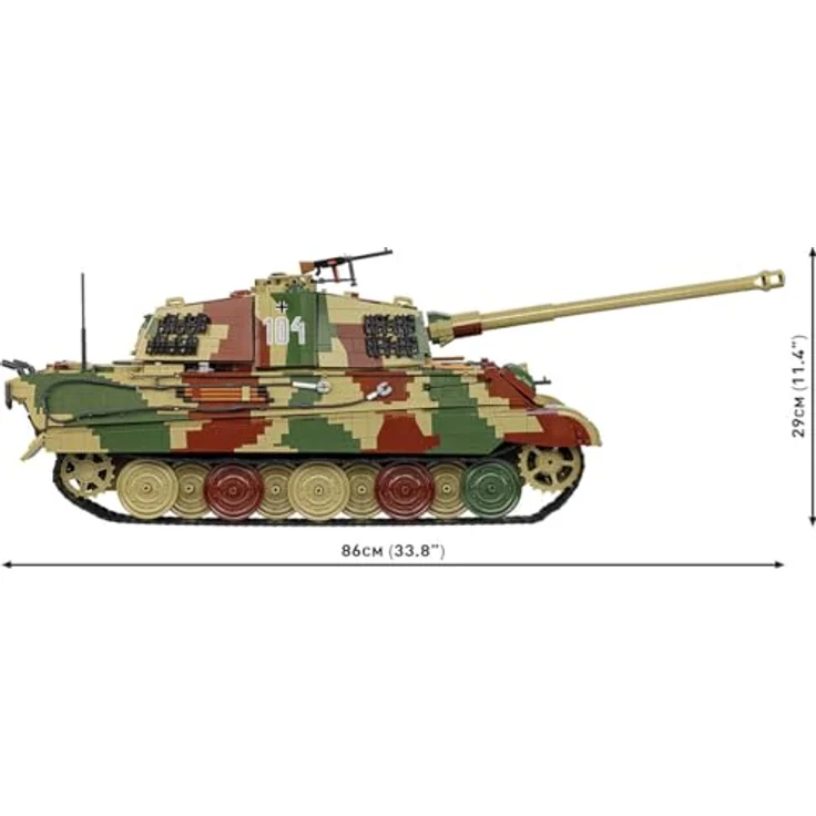 Cobi 11000 PCS TIGER II Königstiger 1:12 COBI-2808, detailgetreues Klemmbaustein-Modell eines historischen Panzers aus dem Zweiten Weltkrieg – Bild 3