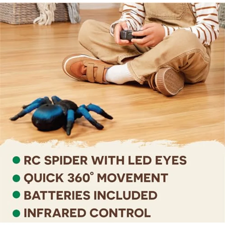 Terra Ferngesteuerte Spinne Blau – RC Vogelspinne mit leuchtenden LED Augen und Fernbedienung – Tarantula Spielzeug ab 6 Jahre – Bild 6