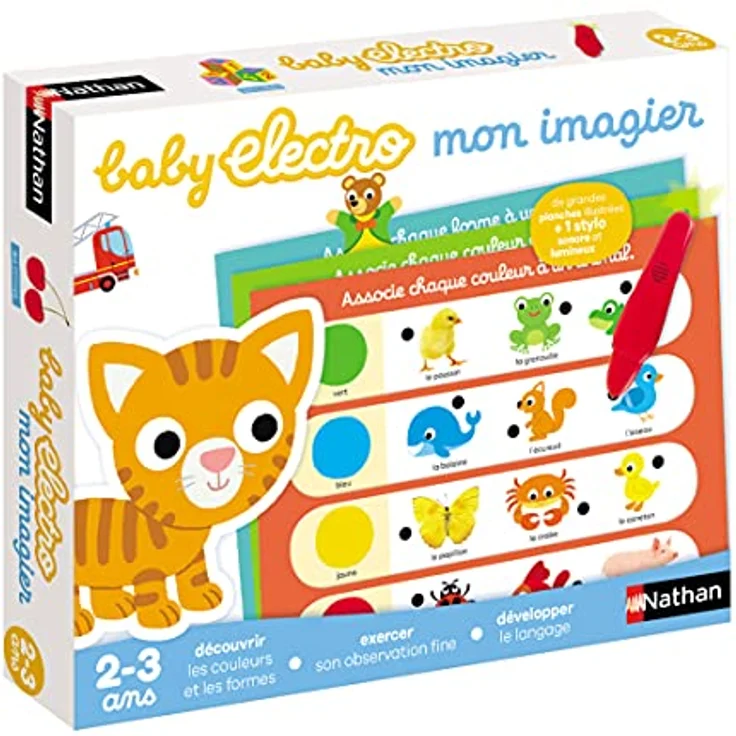 NATHAN Spiel Baby Electro - Mein Bilderbuch - Elektronisches Frage- und Antwortspiel für Kinder ab 2 Jahren, inkl. 2 LR41-Batterien – Bild 1