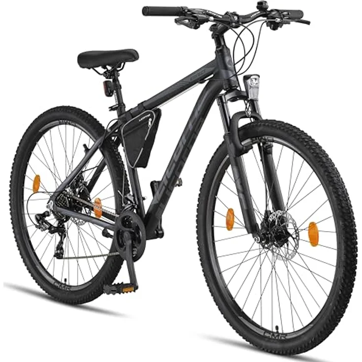 Licorne Bike Effect Premium Mountainbike Aluminium Discbremse Jungen Mädchen 21 Gang Schwarz/Anthrazit (2xDisc-Bremse) – Bild 1