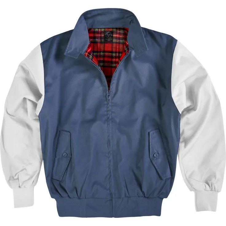 normani Blouson Herren Harrington Jacke Retro Blouson English Style mit kariertem Innenfutter Karofutter, rot