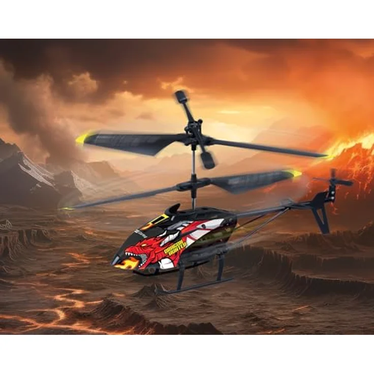 Revell Control RC Helicopter Dragon Hunter, 3-Kanal GHz-Fernsteuerung, Elektronischer Gyro, Stabiles Rumpfwerk, Ersatzrotoren Inklusive, LiPo Akku und Ladegerät, 23 cm, Ab 8 Jahren – Bild 5