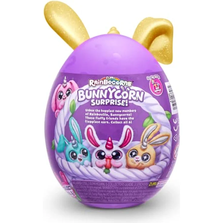 ZURU Rainbocorns Bunnycorn Surprise Egg, Kuscheltier mit 6 Sammelvarianten und Überraschungsaufklebern, inklusive Bunnycorn-Ei und Sammelanleitung – Bild 2