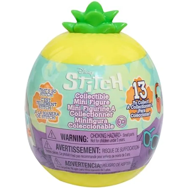 Just Play Disney Stitch That’s So Stitch Sammelfiguren, Serie 2, stylisierte 5 cm große Überraschungsfiguren, ab 3 Jahren, in wiederverwendbarer Ananas-Kapsel