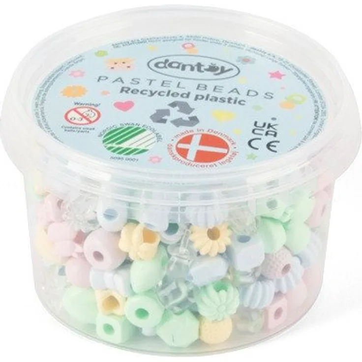 Dantoy Bastelperlen 5910, Pastel Perlen in Pastellfarben, Klein, 280 Stück