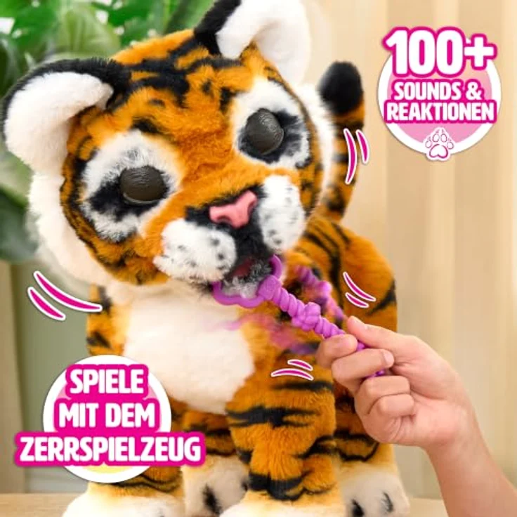 Just Play FurReal Gabby, interaktive Plüsch-Tigerpuppe mit Ton, 32-38 cm, orange – Bild 6