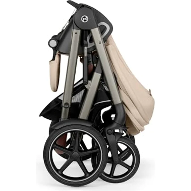 cybex Gold Kinderwagen Talos S LUX Tpe, Beige, mit Federung, umsetzbarem Sitz, Einhand-Faltmechanismus und 5-Punkte-Gurt – Bild 5