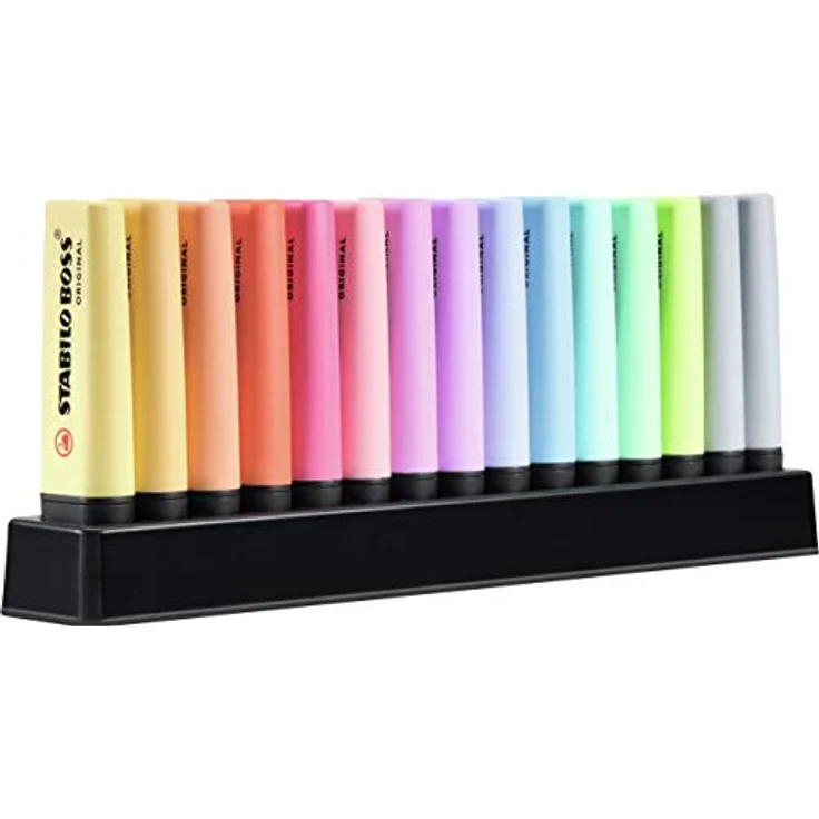 Textmarker - STABILO BOSS ORIGINAL Pastel - 15er Tischset - mit 14 verschiedenen Farben – Bild 2