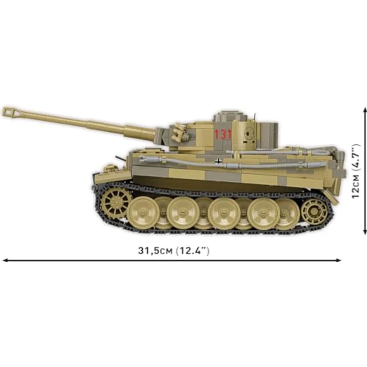 Cobi Panzer VI Tiger I no 131, Klemmbausteinset mit 1.275 Elementen, beweglichen Teilen und originalgetreuer Farbgebung – Bild 3