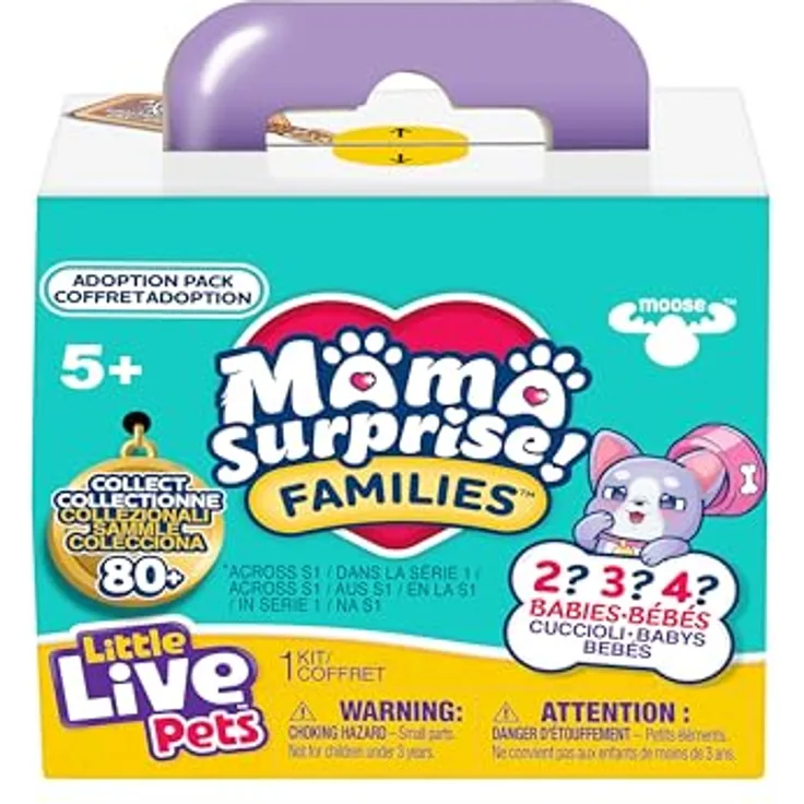 Little Live Pets Mama Surprise Families S1, Funktionsplüschset mit Puppy Adoption Pack