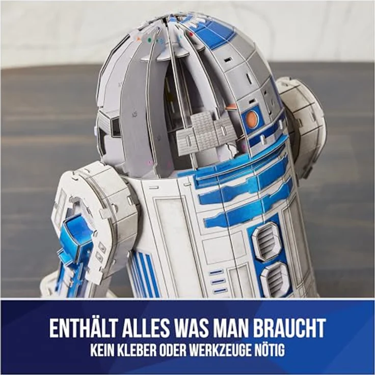Spin Master 3D-Puzzle 4D Build - Star Wars R2-D2 Roboter, 201 Puzzleteile - Filmgetreues 3D-Modell, hochwertiger Karton, 19 cm x 18,6 cm x 28 cm – Bild 5