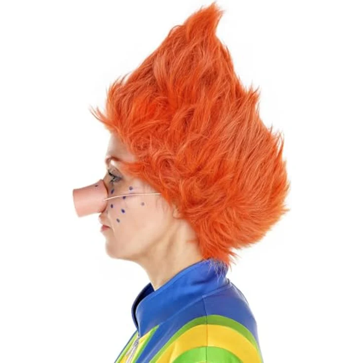 Maskworld Kostüm-Perücke Das Sams – Spitz nach oben zulaufende Wuschelfrisur, orange-rot – Bild 5