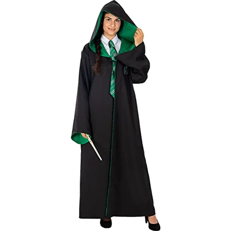 Funidelia Slytherin Umhang Diamond Edition für Herren und Damen - Größe L, Schwarz, 100% Polyester, offizielle Harry Potter Lizenz – Bild 1