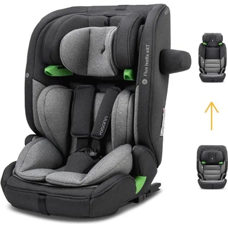 Osann Flux Isofix ExT, Kindersitz ECE R129/i-Size mit 5-Punkt-Gurtsystem, 14-fach höhenverstellbarer Kopfstütze und Seitenaufprallschutz