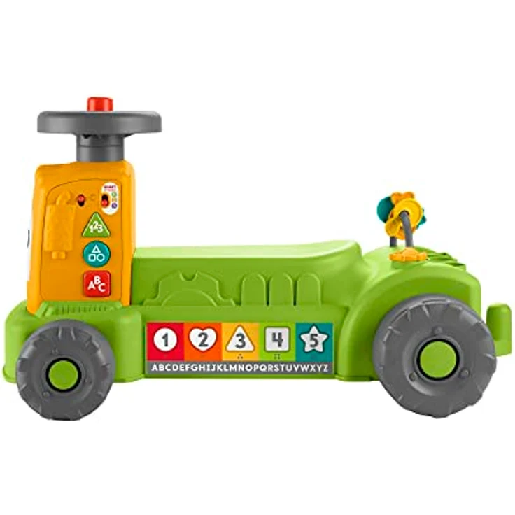 Fisher-Price Lernspaß 4-in-1 Markt-Traktor mit Smart-Stages-Lerninhalten, mehrsprachig, ab 9 Monaten zur Förderung der Feinmotorik, Rutschauto-Spielzeug – Bild 3