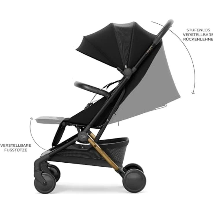 Kinderkraft PILOT 2, Reisebuggy & Sportwagen in Midnight Black, Cabin Size bis 22 kg, nur 8 kg, inkl. Tragetasche und Tragegurt, mit Liegeposition und Gratis Mobilitätsgarantie – Bild 5
