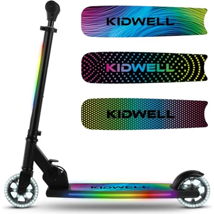 COIL MIDO Balance Scooter, Kinderroller mit Anti-Rutsch-Plattform, ABEC-7-Lager und LED-Rädern, Schwarz, ab 5 Jahren – Bild 2