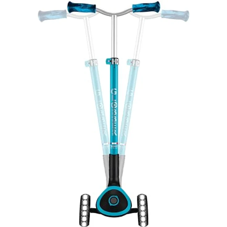 Globber ACE LIGHTS 667-100, Dreiradscooter mit Leuchtrollen und verstellbarem Lenker, blau – Bild 4