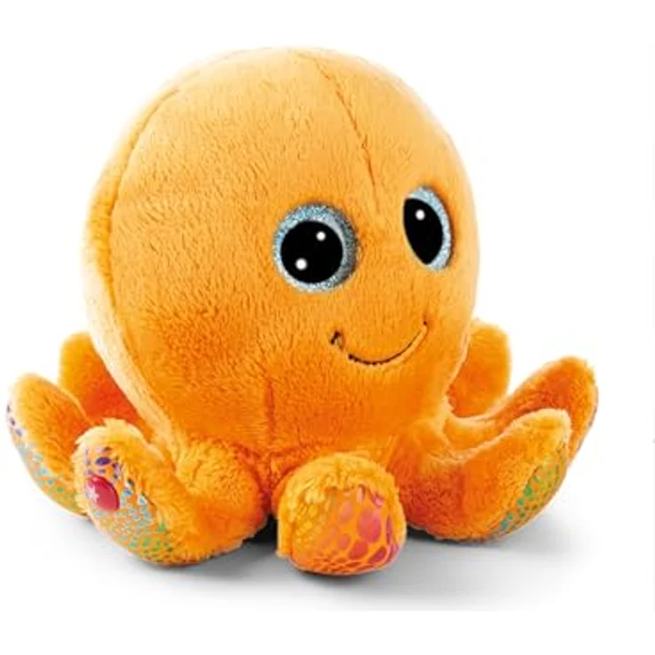 Nici Glubschis Oktopus Olly Polly, 15 cm schlenkerndes Kuscheltier in Orange mit glitzernden blauen Augen – Bild 1