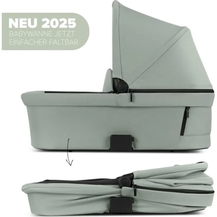 ABC Design Tragewanne für Neugeborene, faltbar mit CozyCloud Matratze und UV-Schutz 50+, passend für Zoom, Samba und Salsa Run, Pine – Bild 3