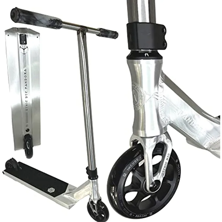 F26 Ethic DTC Erawan I Pandora I V2 Stunt-Scooter I Höhe 80-90cm I Leichter I Park I Hybrid I Street I Tret I Trick I Kinder I Roller I Lightweight I Freestyle (Pandora, Silber, M 85cm)