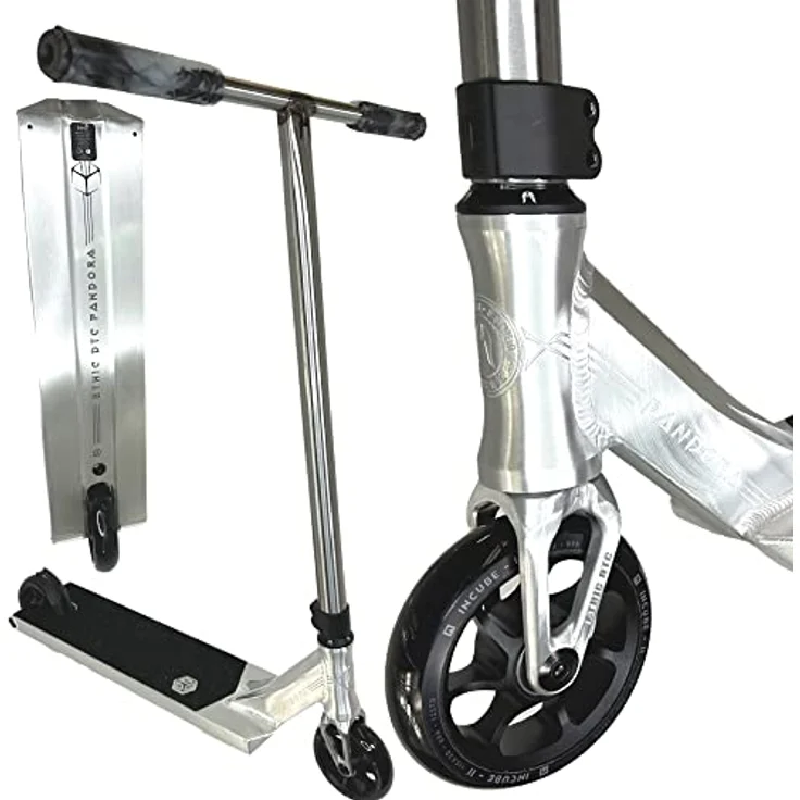 F26 Ethic DTC Erawan I Pandora I V2 Stunt-Scooter I Höhe 80-90cm I Leichter I Park I Hybrid I Street I Tret I Trick I Kinder I Roller I Lightweight I Freestyle (Pandora, Silber, M 85cm) – Bild 1