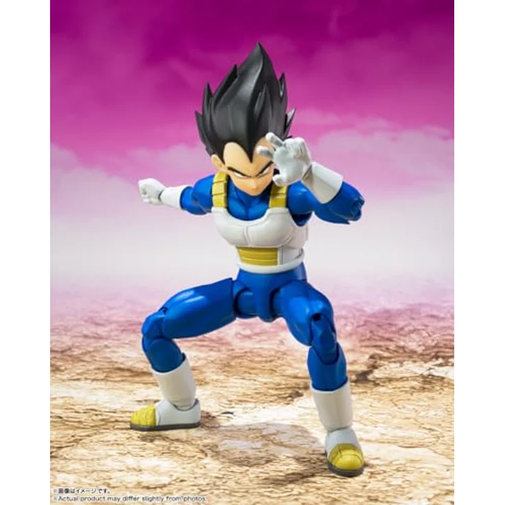 TAMASHII NATIONS Dragon Ball DAIMA Vegeta S.H.Figuarts Actionfigur, 14 cm, inklusive 4 austauschbarer Handgelenke und 3 Gesichtsteile – Bild 3