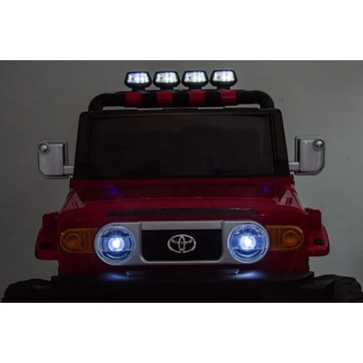 Beneo Elektrisches Kinderauto Toyota FJ Cruiser XXL, Zweisitzer mit 4x4 Antrieb, rot, Tragbare Lithiumbatterie, Hinterradfederung, 2,4 GHz Fernbedienung, MP3-Player mit Bluetooth, LED-Lichter – Bild 2