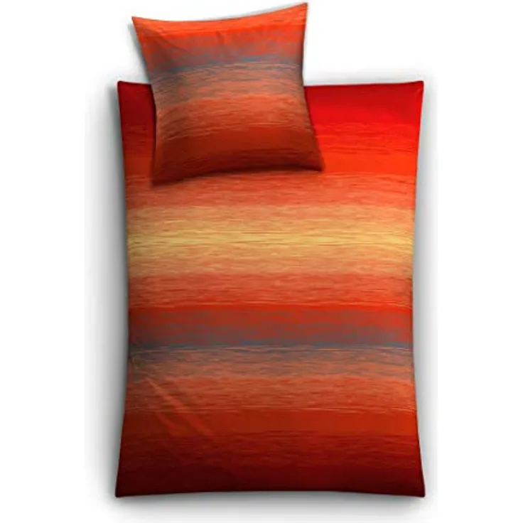 Kleine Wolke 6176455952 Bettwäsche Chicago, 135 x 200 cm, paprika