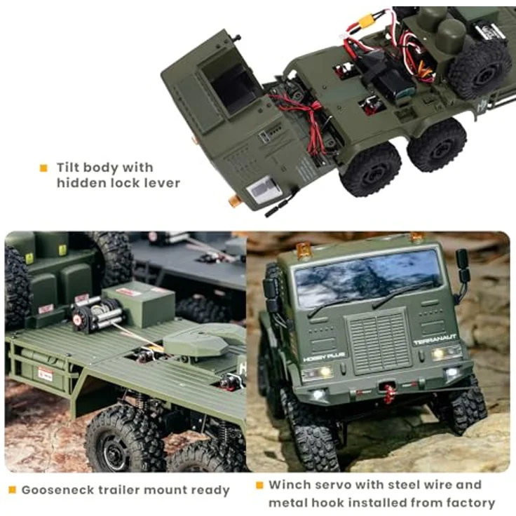 Helidirect HobbyPlus CR18P Terranaut 1/18 RC Crawler 8x8, aktives Allrad-Lenksystem, 2-Gang-Getriebe, Seilwinde, RTR – Bild 5