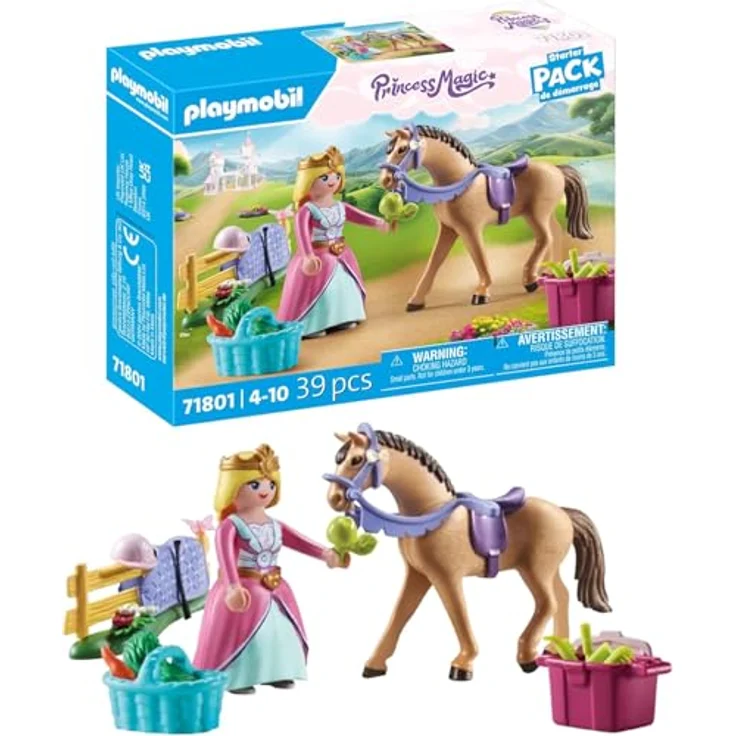 PLAYMOBIL 71801 Prinzessin mit Pferd, abnehmbarer Rock und elegantes Design aus der Princess Magic Reihe – Bild 1