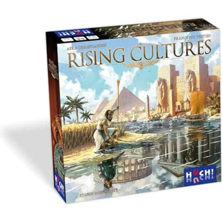 HUCH! Rising Cultures, Strategiespiel für 2 Personen, Historisches Strategiespiel mit asymmetrischem Gameplay und Multi-Use-Karten, für Spieler ab 14 Jahren