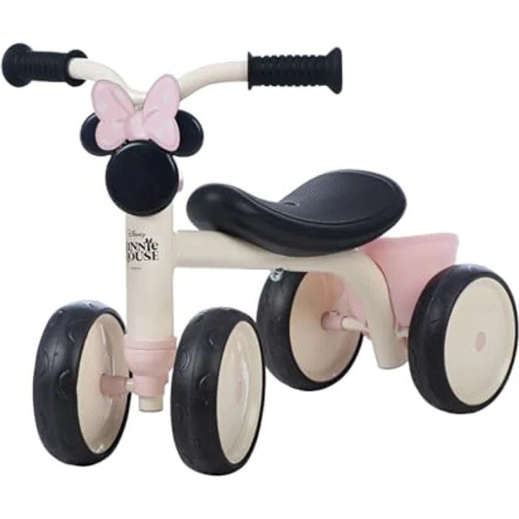 Smoby Minnie Rookie Ride-On, Retro-Laufrad im Minnie Maus Design mit vier Rädern und leisen Reifen – Bild 1