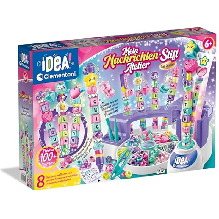 Clementoni® Kreativset Idea, Mein Nachrichten-Stift Atelier, mit personalisierbaren Stiften, Arbeitsstation und praktischem Ständer – Bild 1