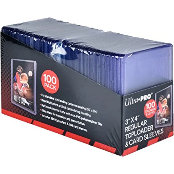 Ultra Pro Kinder 3" X 4" Clear for Collectible Trading Cards (Includes Toploaders and 100 Sleeves) 1, Mehrfarbig, 3x4 Sammelkarten Zubehör, Sportbekleidung – Bild 1