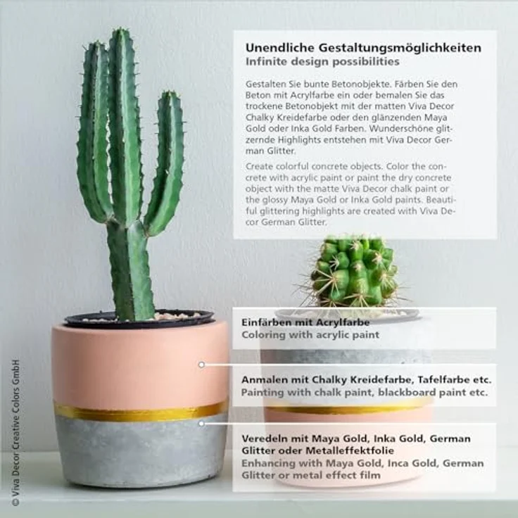 Viva Decor Modelliermasse ViVA DECOR Beton, feinkörnig, schnelltrocknend, 1,5 kg Eimer – Bild 5