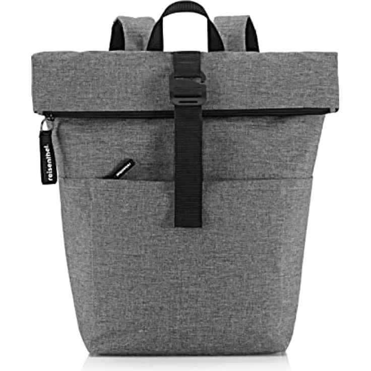 reisenthel rolltop backpack - urbaner und stylischer Rucksack, modernes Design, geräumiger Rucksack für Freizeit, Arbeitsweg und City-Trip, Farbe:twist silver