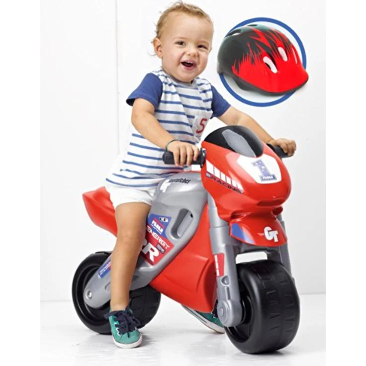 FEBER Famosa 800008171 MotoFEBER Racing - Laufräder mit Helm, für Kinder von 18 Monaten bis 3 Jahren, rot – Bild 9