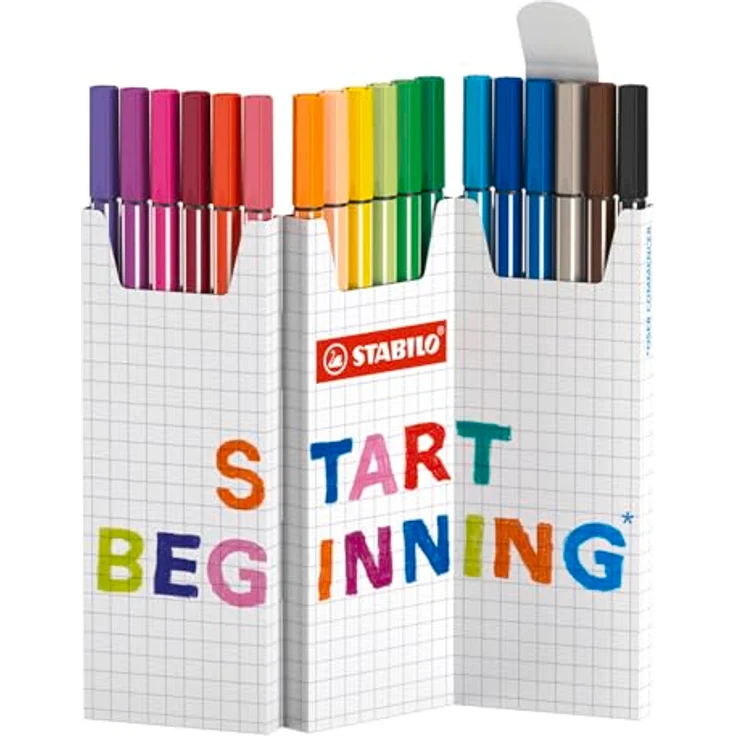 STABILO Filzstift Pen 68, Zick-Zack Tischset mit 18 Farbstiften, vielseitig für Kreativität und Journaling – Bild 2