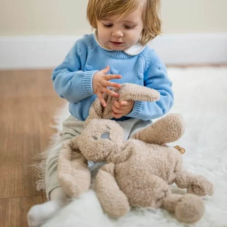 Nattou Kuscheltier Teddy Hase Lapidou, flauschiger Begleiter aus Teddystoff, sandfarben, OneSize, maschinenwaschbar – Bild 4