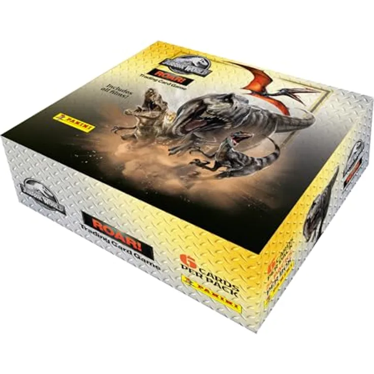Panini Jurassic World Roar Trading Cards Flow Packs Display, 24 Sammelkarten in mehrsprachigem Design