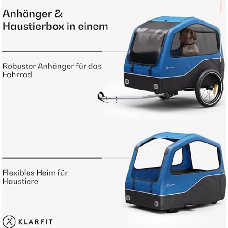 KLARFIT Fahrradkinderanhänger Goldie Home, Wetterfest, klappbar, Stahl 20-28" – Bild 4