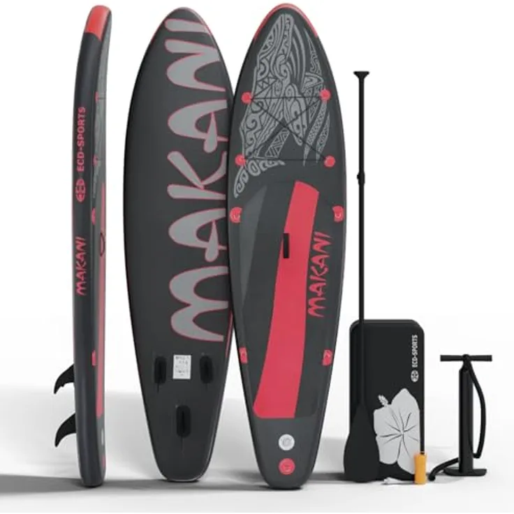 HAGO Inflatable SUP-Board Allround Komplettset 320 cm mit Drop-Stitch-Kern, stabil und transportfreundlich, bis 120 kg belastbar