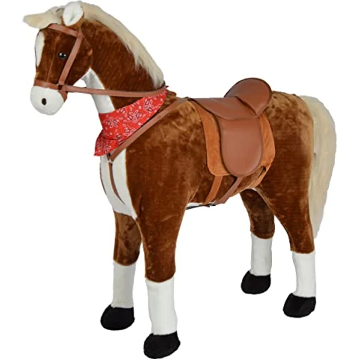 Pink Papaya Plüschpferd XXL 105cm - Max, riesiges Pferd zum Reiten, EIN tolles Stehpferd XXL, bis 100kg, Spiel-Pferd Reitpferd zum Draufsitzen inkl. Kleiner Bürste - EIN Kindertraum für Mädchen! - Preisvergleich – Bild 2