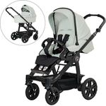 Hartan Kinderwagenset Racer GTS, Salbeigrün, 3-teilig mit ergonomischer Babywanne, umsetzbarem Sportsitz und kugelgelagerten Rädern, Made in Germany