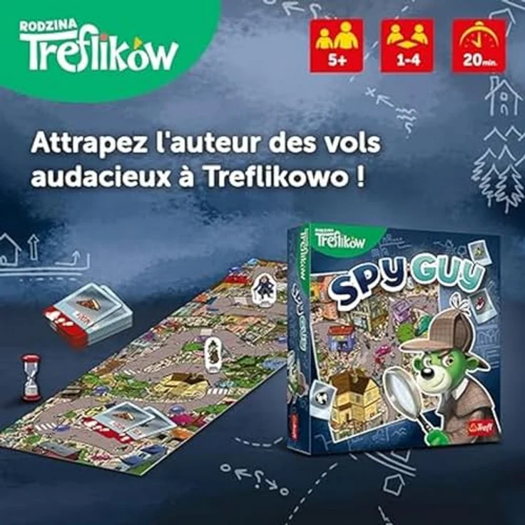 Trefl Spy Guy, Kooperatives Detektivspiel mit großer Beobachtungstafel (111 cm), Familienbrettspiel für Erwachsene und Kinder ab 5 Jahren – Bild 2