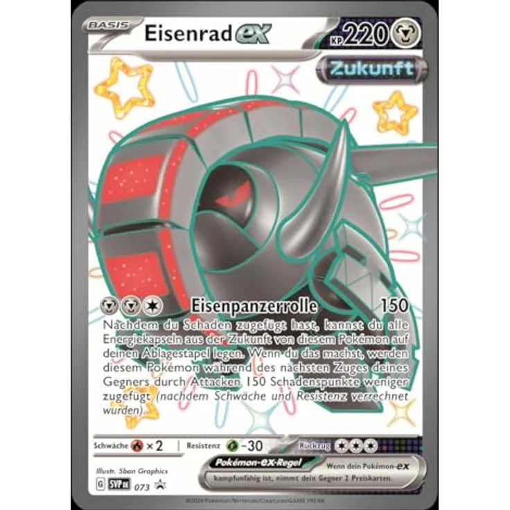 Pokémon-Sammelkartenspiel: Tin-Box Karmesin & Purpur – Paldeas Schicksale – Eisenrad-ex (1 holografische Promokarte & 4 Boosterpacks) - Preisvergleich – Bild 4